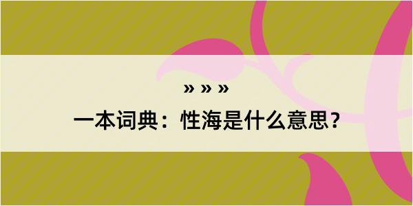 一本词典：性海是什么意思？