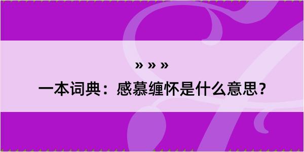 一本词典：感慕缠怀是什么意思？