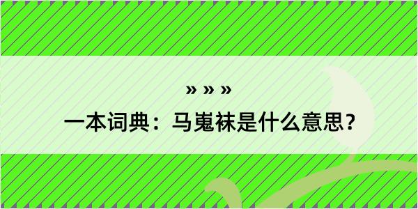 一本词典：马嵬袜是什么意思？