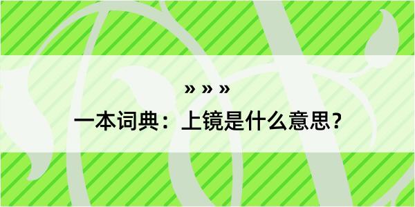 一本词典：上镜是什么意思？