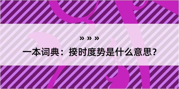 一本词典：揆时度势是什么意思？