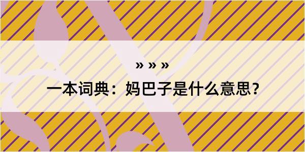 一本词典：妈巴子是什么意思？