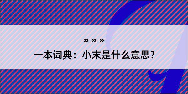 一本词典：小末是什么意思？