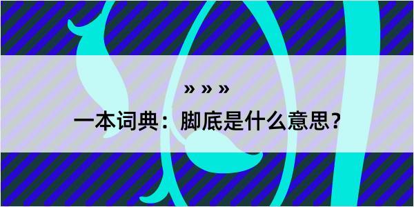 一本词典：脚底是什么意思？