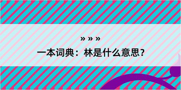 一本词典：林是什么意思？