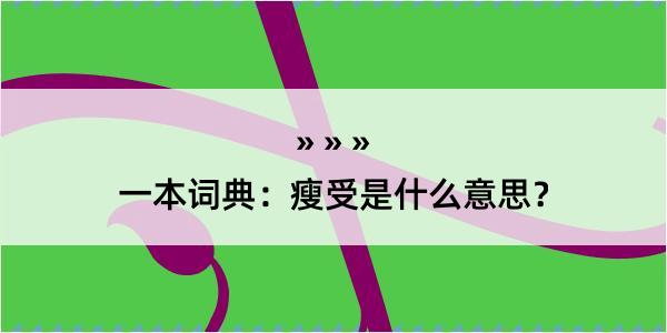 一本词典：瘦受是什么意思？