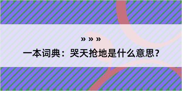 一本词典：哭天抢地是什么意思？