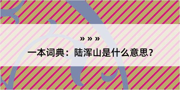 一本词典：陆浑山是什么意思？