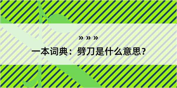 一本词典：劈刀是什么意思？