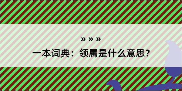 一本词典：领属是什么意思？