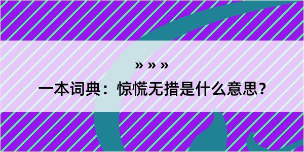 一本词典：惊慌无措是什么意思？