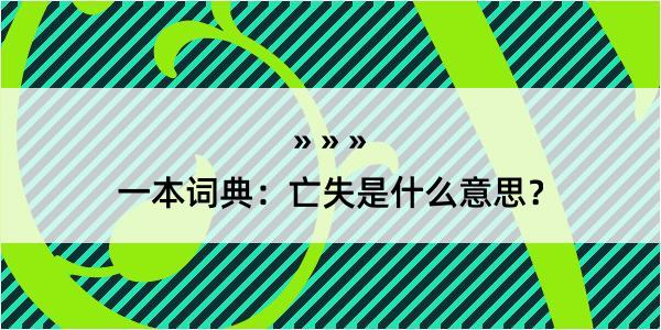 一本词典：亡失是什么意思？