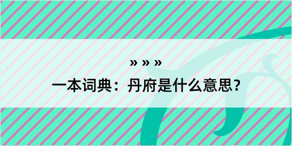 一本词典：丹府是什么意思？