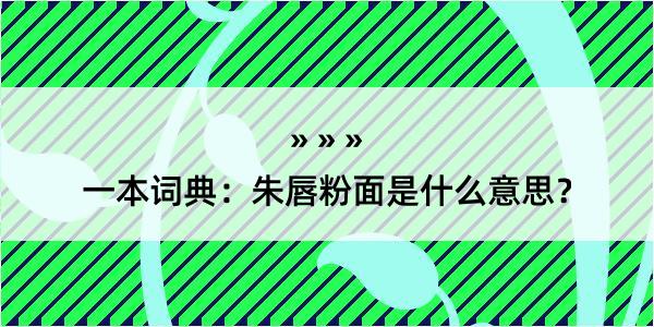 一本词典：朱唇粉面是什么意思？