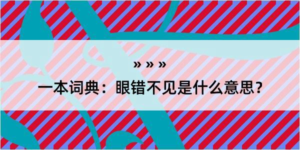 一本词典：眼错不见是什么意思？