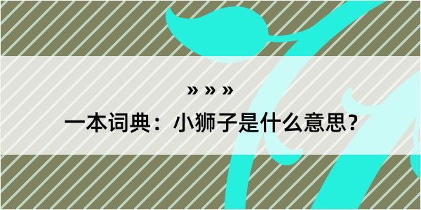 一本词典：小狮子是什么意思？