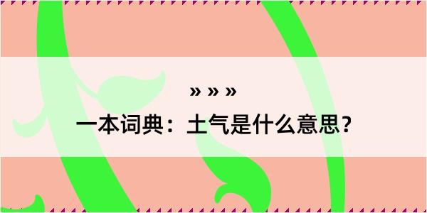 一本词典：土气是什么意思？