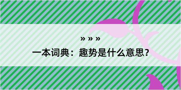 一本词典：趣势是什么意思？