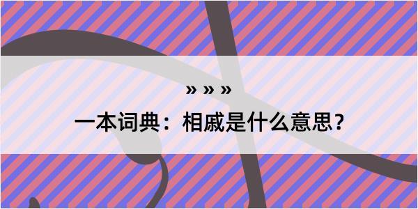 一本词典：相戚是什么意思？