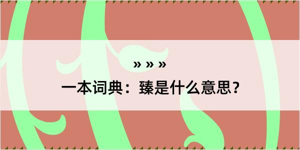 一本词典：臻是什么意思？