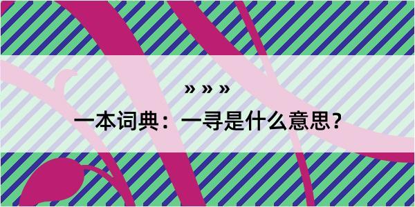 一本词典：一寻是什么意思？