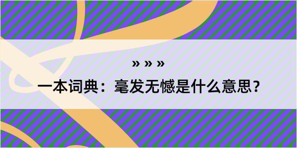 一本词典：毫发无憾是什么意思？