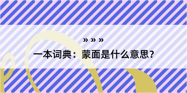 一本词典：蒙面是什么意思？