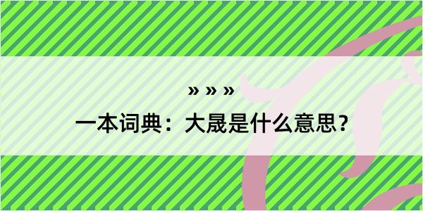 一本词典：大晟是什么意思？