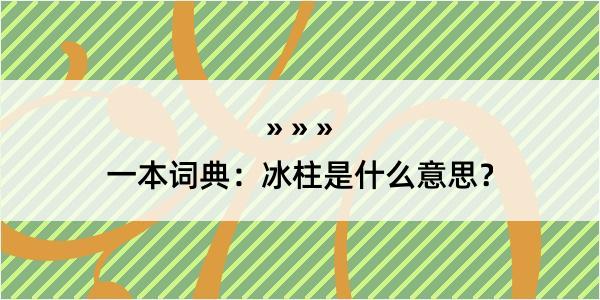 一本词典：冰柱是什么意思？