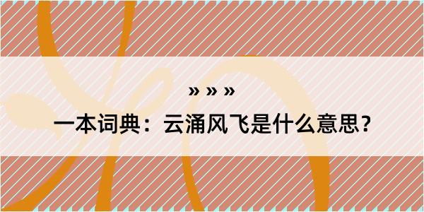 一本词典：云涌风飞是什么意思？