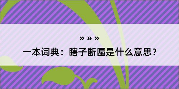 一本词典：瞎子断匾是什么意思？