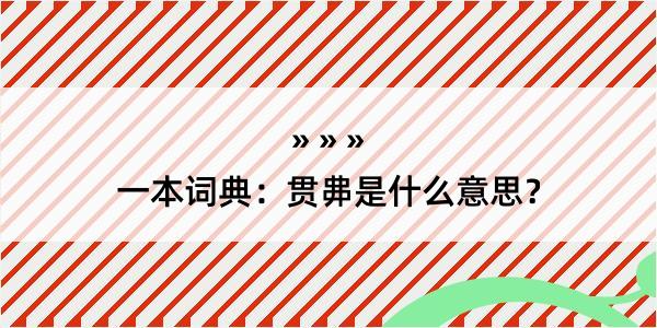 一本词典：贯丳是什么意思？