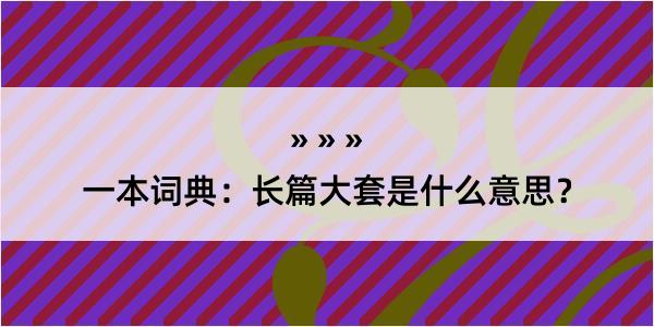 一本词典：长篇大套是什么意思？