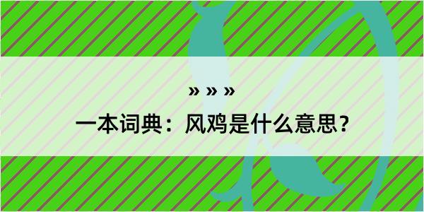 一本词典：风鸡是什么意思？