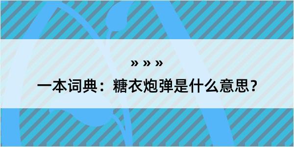 一本词典：糖衣炮弹是什么意思？