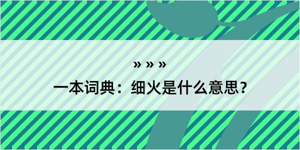 一本词典：细火是什么意思？