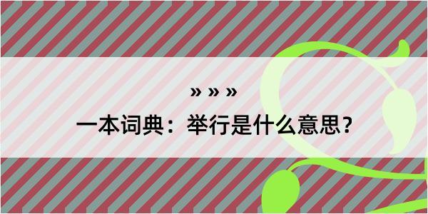 一本词典：举行是什么意思？