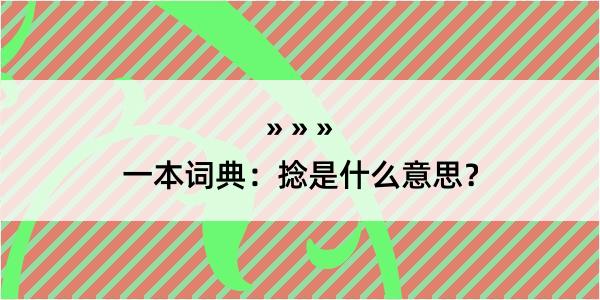 一本词典：捻是什么意思？