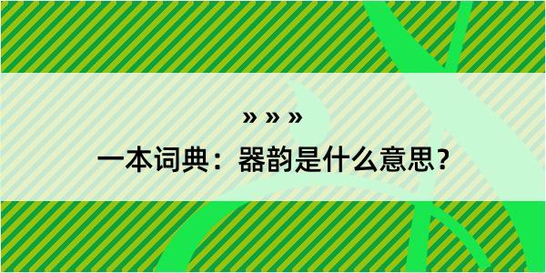 一本词典：器韵是什么意思？