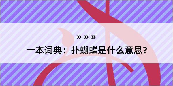 一本词典：扑蝴蝶是什么意思？