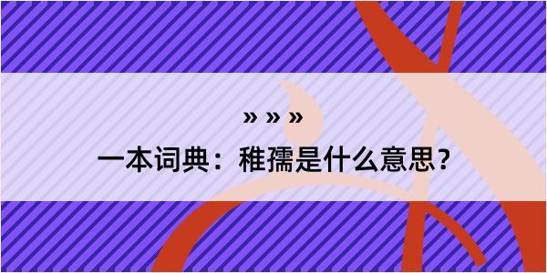 一本词典：稚孺是什么意思？