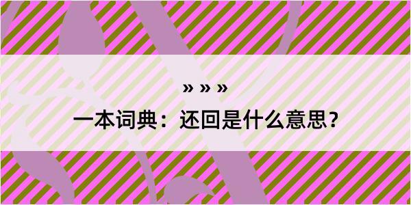 一本词典：还回是什么意思？