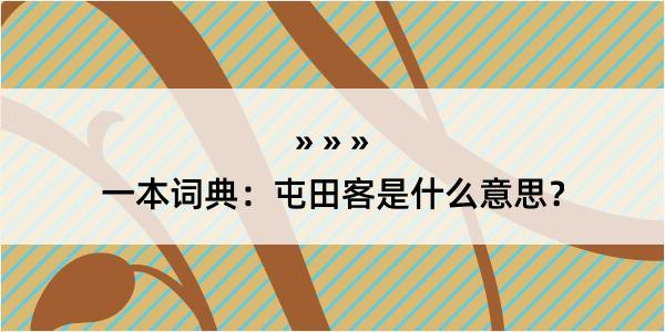 一本词典：屯田客是什么意思？