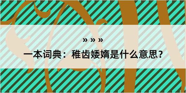 一本词典：稚齿婑媠是什么意思？