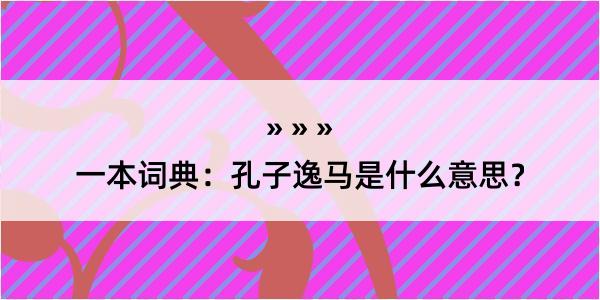 一本词典：孔子逸马是什么意思？