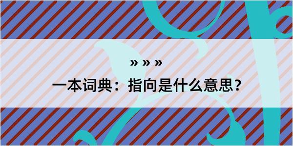 一本词典：指向是什么意思？