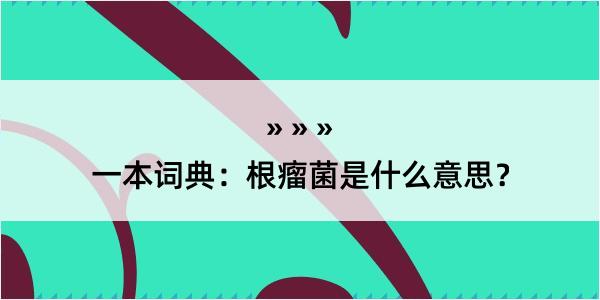 一本词典：根瘤菌是什么意思？