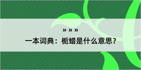 一本词典：栀蜡是什么意思？