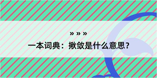 一本词典：揪敛是什么意思？