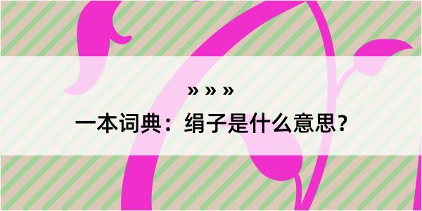 一本词典：绢子是什么意思？